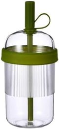 Reusable High-Clarity Copolyester Tumbler with Straw and Cap, 18oz Portable Coffee Mug with Ribbed Grip, Travel Cup for Office and Car - 540ml Multiple Colors (Matcha Green) by Unknown
