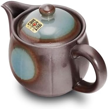 Japanese Banko Ware Teapot with Removable Stainless Steel Strainer - Versatile Pot for Tea, Coffee, and More - Lightweight, Heat-Resistant with Superior Heat Retention (Blue) - Image 3