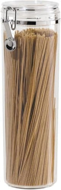 Oggi Tall Clear Canister with Clamp Lid, 58 oz - Large Airtight Food Storage Container, Ideal for Kitchen & Pantry Storage of Bulk, Dry Foods Including Pasta & Spaghetti,(Pack of 12) by OGGI