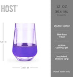 Host Freeze XL Wine Cooling Cups for Gifts for Mom, Birthday Gifts for Women, Double Wall Insulated Plastic Wine Glasses for Red and White Wines, Freezable Plastic Tumblers, 12 oz, Set of 4, Assorted - Image 3