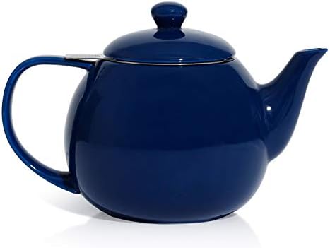 Sweese Teapot, Porcelain Tea Pot with Stainless Steel Infuser, Blooming & Loose Leaf Teapot - 27ounce, Navy by Sweese