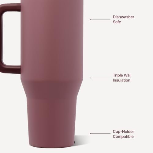 HydroJug Traveler 40oz, Insulated Tumbler with Handle & Straw, Canyon Rose - Image 3