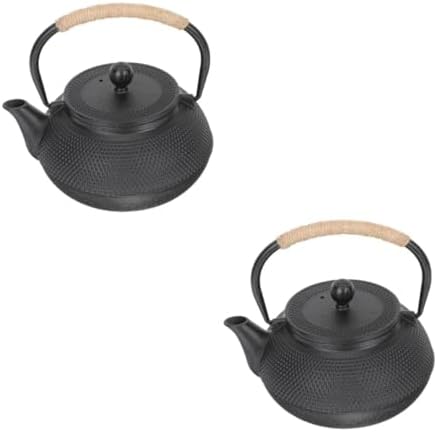 Hemobllo 2pcs Practical Cast Iron Teapot Style Iron Tea Pot Heat Insulation Easy to Clean Home Use by Hemobllo