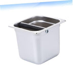 Espresso Grinds Waste Bin Stainless Steel Coffee Residue Bucket L Silver - Image 2