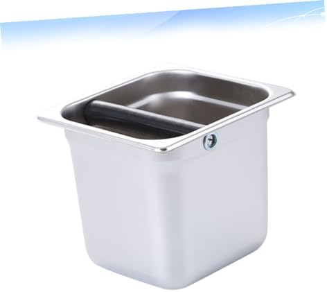 Espresso Grinds Waste Bin Stainless Steel Coffee Residue Bucket L Silver - Image 2