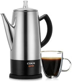 Electric Percolator 12-Cup coffee pot keep warm function by CDKM