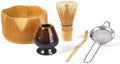 LUNCHS 5-Piece Set Matcha Whisk and Bowl Bamboo Matcha Scoop and Stainless Sifter Matcha Kit Suitable for Living Room and Study Matcha Whisk Set(Bamboo bowl) by lunchskins