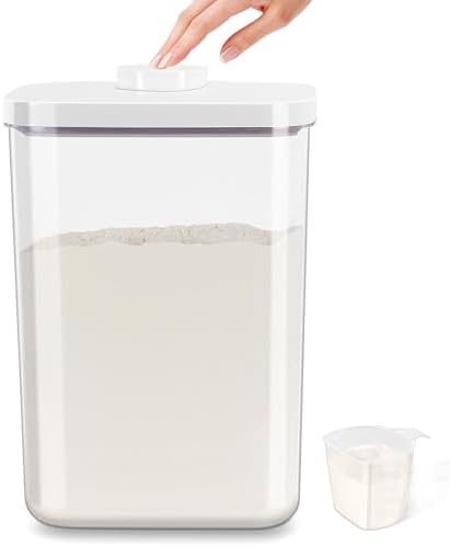 6 Qt Flour Sugar Storage Containers with Pop-up Lid Airtight 11 Lb Rice Bin by TBMAXS