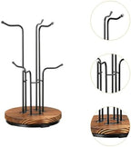 Coffee Mug Holder Mug Stand Tree Rotated Hooks Cup Holder Wooden Anti Slip Easy Assembly Organizer Suitable for Housewarming Coffee Bar, 6 Hooks - Image 4