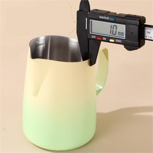 Milk Frother Cup Stainless Steel 450ML Coffee Milk Frothing Pitcher Jug 304 Stainless Steel Precise Scale Latte Barista Professional CafeUtensil(Green) - Image 4