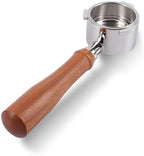 51mm Bottomless Portafilter 3 ears Only for Delonghi Dedica, Wooden Handle by CAPFEICOFFEETOOLS