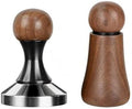Baoblaze Industrial Distributor Espresso Tool Pair Coffee Tamper Distributor Compact Grounds Press Walnut And Stainless Steel Materials Mirror Base Smooth Wood, 58MM by Unknown