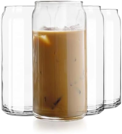Libbey Classic Can XL Set of Drinking Glasses, Iced Coffee Cups Set of 4, 20 Oz, Dishwasher Safe Glass Beer Cups for Beverages and Cocktails by Libbey