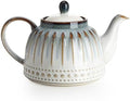 Sweese Ceramic Teapot, Beaded Retro Flower Glaze, 1100ml/37 oz Large Tea Pot for Loose Tea or Bags, Enough for 4 Cups, Nebula Blue by Sweese