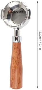 58mm Bottomless Portafilter, Stainless Steel Naked Portafilter with Detachable Design for Commercial Machines 58mm (E Circle Rosewood) - Image 5