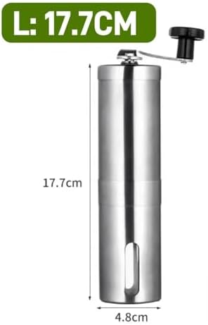 Manual Coffee Bean Grinder Stainless Steel Hand Coffee Ceramic Burr French Press(L 18cm) - Image 2