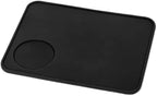 Black Coffee Tamper Mat Silicone Anti-skid Espresso Coffee Tamping Rest Holder Corner Edge Pad Compatible with Home Office Bar Coffee ShopNO.1041(Flat mat) by Unknown
