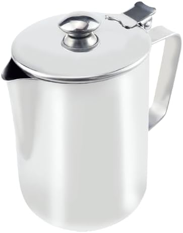 DOERDO Milk Pitcher 600ml Stainless Steel Coffee Cup Mug Milk Frothing Pitcher Jug with Handle for Office Kitchen by DOERDO+DD