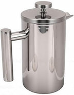 600ML 304 Stainless Steel French Press Coffee Maker for Home Coffee Lovers Brewing Rich Double Wall Insulation Keeps Drinks Hot 4 Step Simple Operation Ideal for Morning by OPPWONG