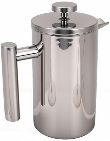 Zopsc French Press Coffee Pot, Insulated 304 Stainless Steel Tea Infuser Coffee Maker, Double Wall 600ML Press Pot for Hot Beverages Tea - Image 2
