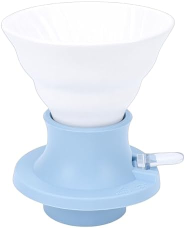 Pour Over Ceramic Coffee Dripper, Immersion Style Filter Brewing System, Manual Brew Maker with Water Control Heat Proof, Ideal for Home Office Use (Blue) - Image 5
