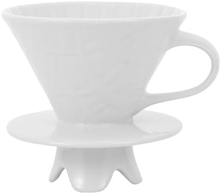 IMIKEYA Ceramic Coffee Dripper White Manual Brew Filter Cup for Office by IMIKEYA