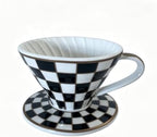 Checkerboard Pour Over Coffee Dripper, Vintage V60 Style Slow Drip Brewer - Image 7