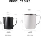 Milk Frother Cup 12oz/20oz Milk Frothing Pitcher Stainless Steel Milk Steaming Pitcher,Espresso Pitcher for Coffee Latte Art,Premium Barista Tools (Color : White, Size : 600ml/20oz) - Image 7