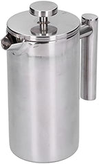 Gavigain French Press Coffee Maker, Stainless Steel French Press Coffee Maker Double Wall Metal Insulation Coffee Press & Tea Brewer for Good Coffee and Tea Home Office (1000ml) by Gavigain