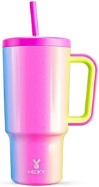 Meoky 30 oz Tumbler with Handle, Tumbler with Lid and Straw, Insulated Stainless Steel Travel Mug, 100% Leak-proof, Cupholder Friendly, Keeps Cold for 24 Hours or Hot for 8 Hours (Carnival) by MEOKY