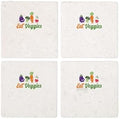 CafePress Eat Veggies Vegetarian Veganism Veget Tumbled Stone - Set of 4 Coasters Set of 4 by CafePress