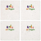 CafePress Eat Veggies Vegetarian Veganism Veget Tumbled Stone - Set of 4 Coasters Set of 4 by CafePress