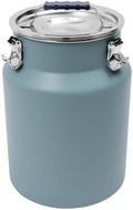 12L/3.17Gal Stainless Steel Airtight Canister Blue Round Food Storage Canisters with Airtight Lid&Locking Clamp Rice Cereal Grain Canisters Container Bucket for Rice Milk Jug Coffee Bean Storage by DUTTIETY