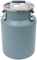 12L/3.17Gal Stainless Steel Airtight Canister Blue Round Food Storage Canisters with Airtight Lid&Locking Clamp Rice Cereal Grain Canisters Container Bucket for Rice Milk Jug Coffee Bean Storage by DUTTIETY