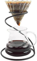 Pour Over Coffee Maker Set, Includes Glass Coffee Dripper, Metal Dripper Stand and Heat Resistance 600Ml Coffee Server,Black by LGRFUXIN