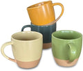 MORA Ceramic Artisan Matte Large Latte Mug Set of 4, 16oz - Microwavable, Porcelain Coffee Cups With Big Handle - Modern, Boho, Unique Style For Any Kitchen. Microwave Safe Stoneware - Safari Colors by MORA