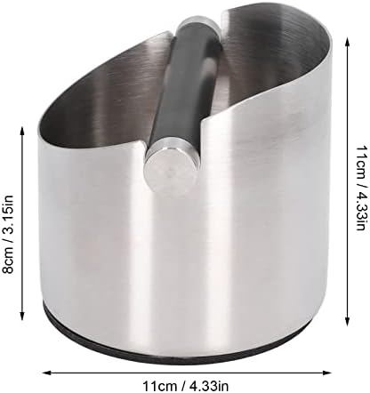 Espresso Coffee Knock Box, Coffee Grounds Container Box, Stainless Steel Rubber Coffee Dump Bin for Home (Stainless steel color small size (FC-04-1)) - Image 2