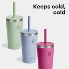 Hydro Flask All Around Tumbler Straw Lid, Insulated Travel Mug, Stainless Steel Coffee Cup 28 Oz Aloe - Image 5