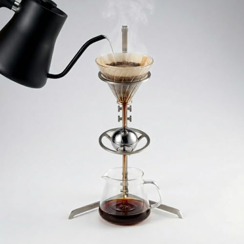 Pour-Over Coffee Stand, Stainless Steel, Adjustable Height, Foldable, Compatible with V60/Kalita Drippers - Image 7