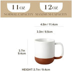 MALACASA Ceramic 11oz Coffee Mugs Set of 6, Khaki White - Image 2