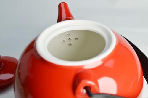 Chinese Teapot 28oz Porcelain Tea Pot Red (Double happiness Teapot) - Image 5