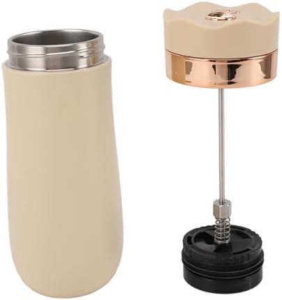 Zopsc French Press Mug, Stainless Steel Insulated Portable 320ml Coffee Maker, Rose Gold Travel Coffee Press for Outdoor Office - Image 2