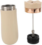 Zopsc French Press Mug, Stainless Steel Insulated Portable 320ml Coffee Maker, Rose Gold Travel Coffee Press for Outdoor Office - Image 2