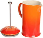 Le Creuset Stoneware French Press, 34 oz., Flame - Image 2