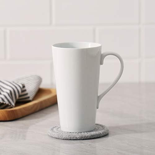 Buyajuju Large Coffee Mugs Set, 16 OZ Tall Coffee Cups with Handle,White Coffee Mugs Set of 4 for Coffee, Tea, Cocoa, Latte, Milk - Image 5
