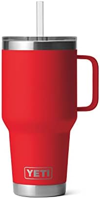 YETI Rambler 35 oz Tumbler with Handle and Straw Lid, Travel Mug Water Tumbler, Vacuum Insulated Cup with Handle, Stainless Steel, Rescue Red - Image 5