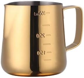 350/550ML Coffee Latte Milk Frothing Jug Frother Pitcher Stainless Steel Espresso Barista Pot(350ml gold) by Unknown