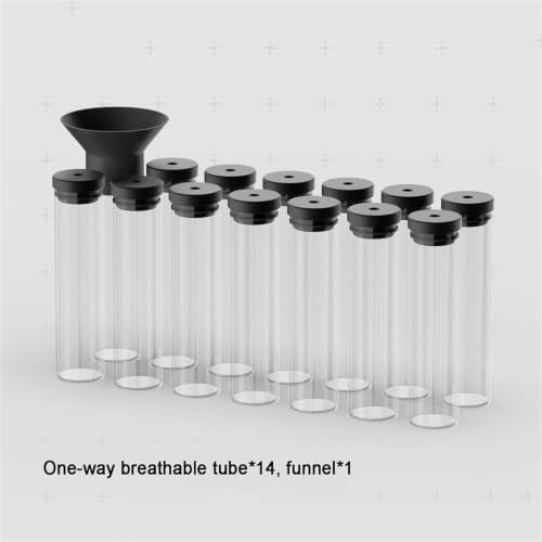 Single Dose Coffee Bean Storage Tubes, 14Pcs Coffee Bean Cellars, with One-Way Exhaust Valve, Capacity 20-22g, Metal Stand and Hopper, for Cafe(Black) - Image 2