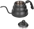 Pwshymi Stainless Steel Gooseneck Kettle, PTFE Coffee Pot with Ergonomic Handle and 3 Layer Composite Base, for Gas Electric Induction Stove Pour Over Coffee Maker (1.2L) by Pwshymi