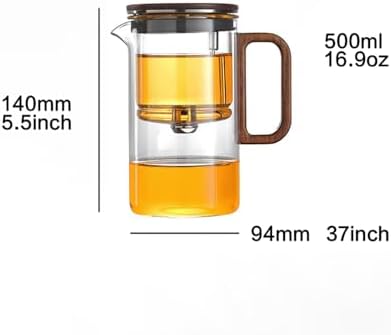 Bonstan Heat-Resistant Glass Teapot with Magnetic Switch, 500ml Tea Infuser Pot with SUS316 Stainless Steel Filter, Versatile Kettle for Loose Leaf Tea - Image 3